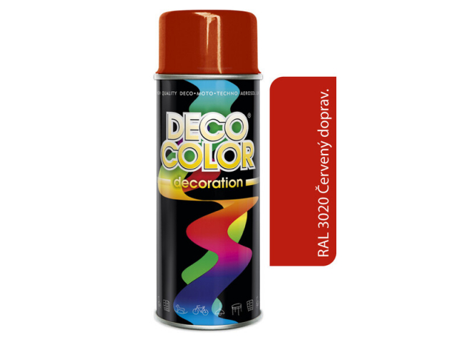 DECO COLOR sprej RAL 3020 červený dopravný 400 ml